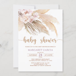 Bohemian Boho Pampas Grass Baby Shower Inbjudningar