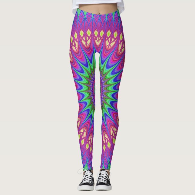 BOHEMIAN BOHO PINK YOGA PANTS LEGGINGS (Framsida)