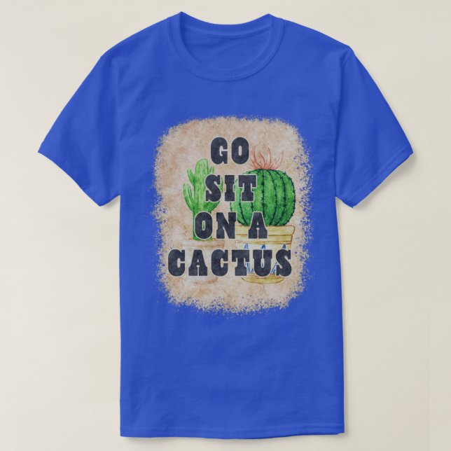 Bohemian Boho Stil Succulents Cacti sa "Gå och sät T Shirt (Design framsida)