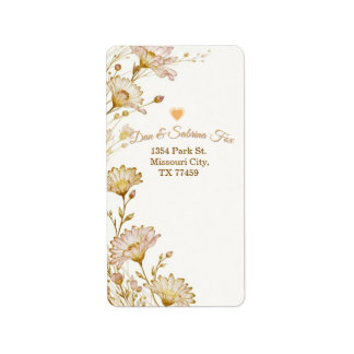 Bohemian, botanical style  adressetikett