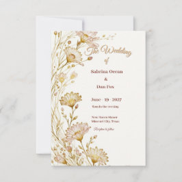 Bohemian, botanical style Invitation Inbjudningar