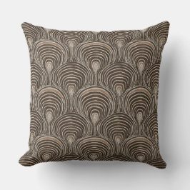 Bohemian brown scallops pattern kudde