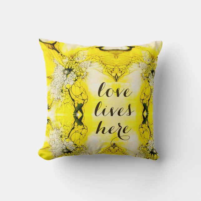 BOHEMIAN BUTTERFLY GULT BLACK LACINGThrow Pillow Kudde (Framsida)