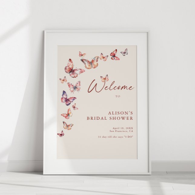 Bohemian Butterfly Möhippa Välkommen Poster (Skapare uppladdad)