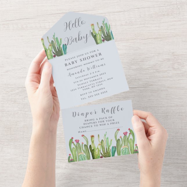 Bohemian Cactus Desert Baby Shower Gender Neutral (Avrivbar del)
