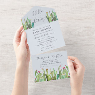 Bohemian Cactus Desert Baby Shower Gender Neutral