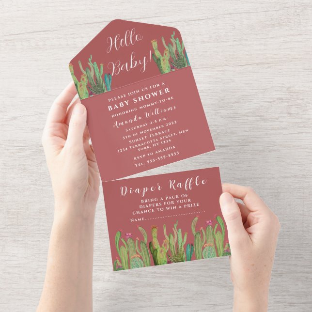 Bohemian Cactus Desert Baby Shower Gender Neutral (Avrivbar del)
