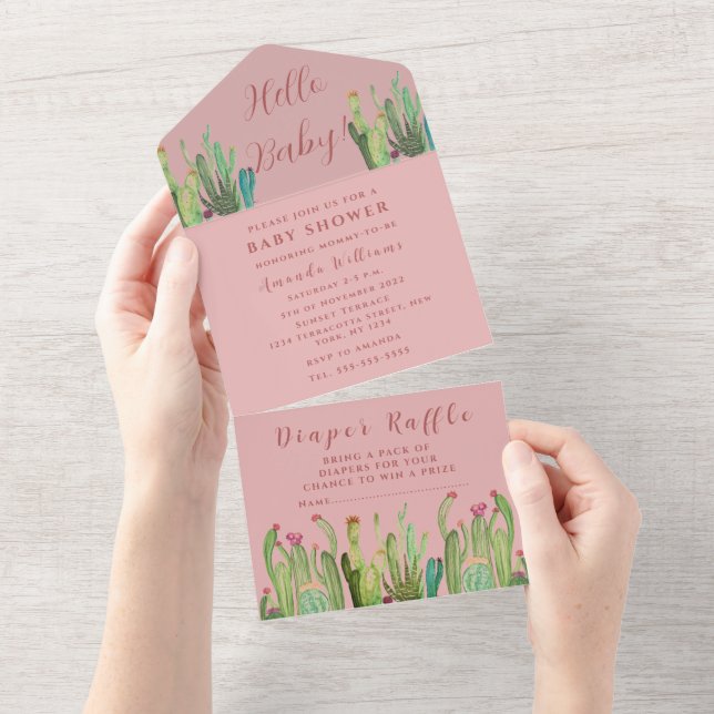 Bohemian Cactus Desert Baby Shower Gender Neutral (Avrivbar del)