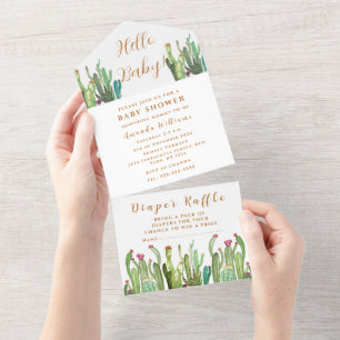 Bohemian Cactus Desert Baby Shower Gender Neutral