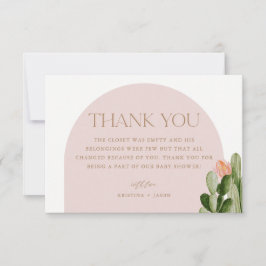 Bohemian Cactus Desert Baby Shower Tack Kort