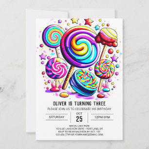 Bohemian Candy Online Birthday Inbjudningar