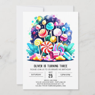 Bohemian Candyland Printable Birthday Inbjudningar