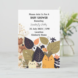 Bohemian Cat Baby Shower Inbjudningar
