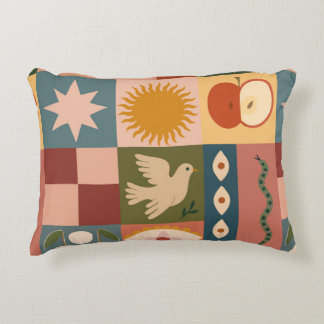 Bohemian Celestial Patchwork med psykotiska symbol Prydnadskudde