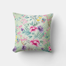 Bohemian Chinoiserie Tropical Mint Grönt Flowers