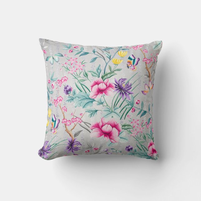 Bohemian Chinoiserie Tropical Tiffany Butterfly Kudde (Framsida)