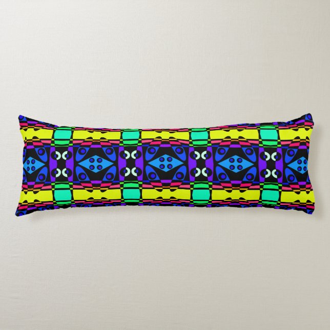 Bohemian Chintz 125 Rainbow Black Kroppskudde (Framsidan)