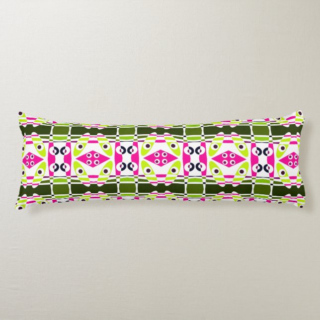 Bohemian Chintz 14 Lime Green Shock rosa Kroppskudde (Framsidan)