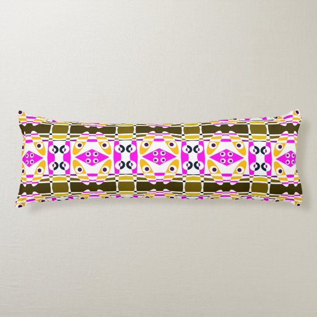 Bohemian Chintz 41 Orange Olive Fuchsia Rosa Kroppskudde (Framsidan)