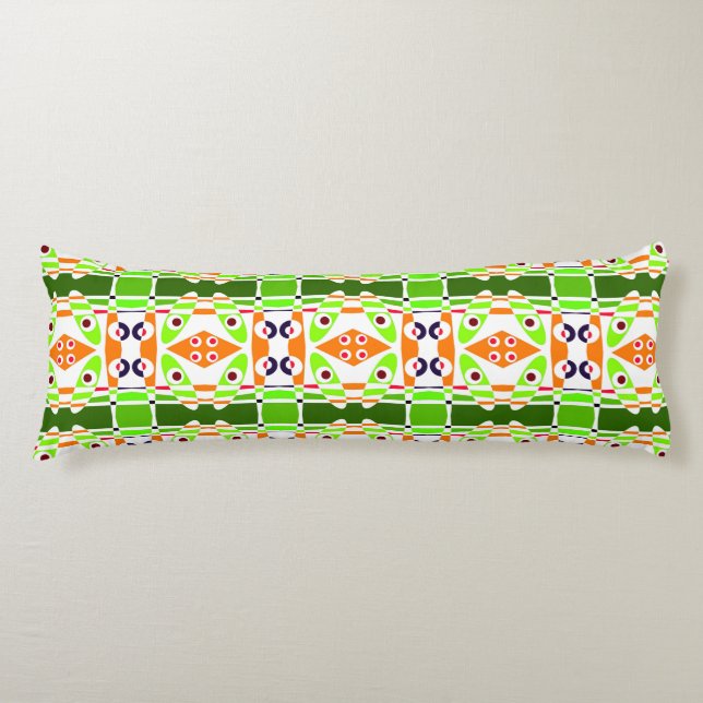 Bohemian Chintz 42-Gröntars Orange Kroppskudde (Framsidan)