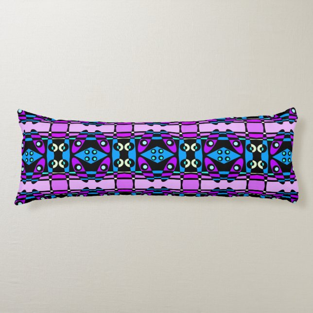 Bohemian Chintz 48 Lila Blue Black Kroppskudde (Framsidan)