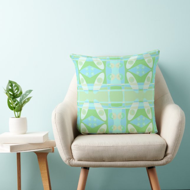 Bohemian Chintz 77 Pastel Blue Grönt Kudde (Stol)