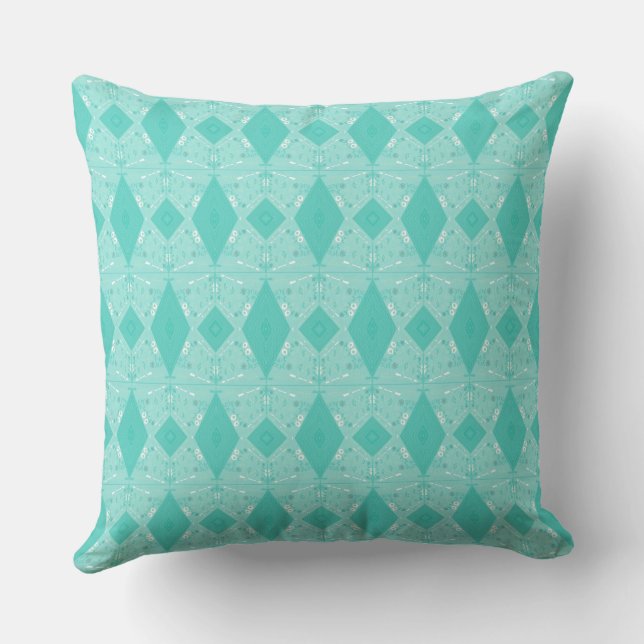 Bohemian Chintz Illustration Micro Spearmint Kudde (Baksida)