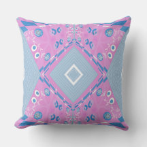 Bohemian Chintz Illustration Rosa Blue White