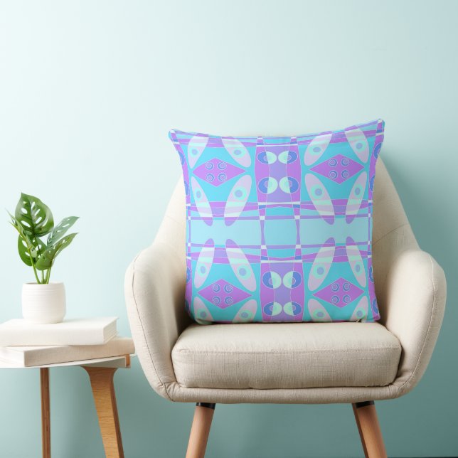 Bohemian Chintz Lilac Lila Turkvoise Blue Kudde (Stol)