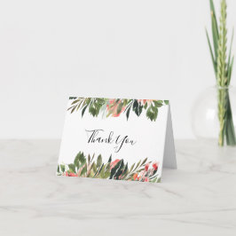 Bohemian Coral Blommigt Bröllop Photo - tackkort