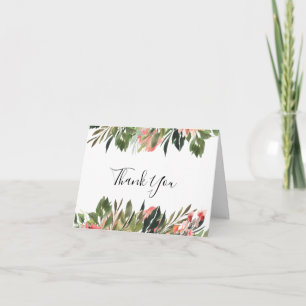 Bohemian Coral Blommigt Bröllop Photo - tackkort