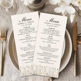 Bohemian Cream Floral Wedding Program