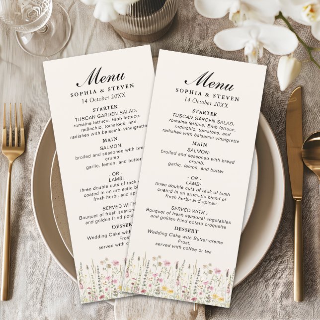 Bohemian Cream Floral Wedding  Program (Skapare uppladdad)