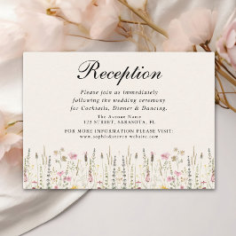 Bohemian Cream Floral Wedding Tilläggskort