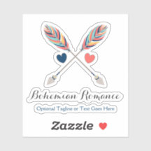 Bohemian Crossed Prows & Hearts Namn Logotyp