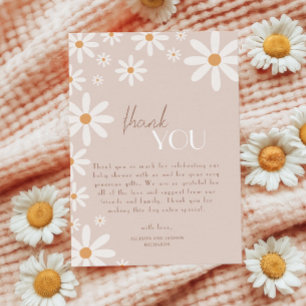 Bohemian Daisy Baby i Bloom Baby Shower Tack Kort