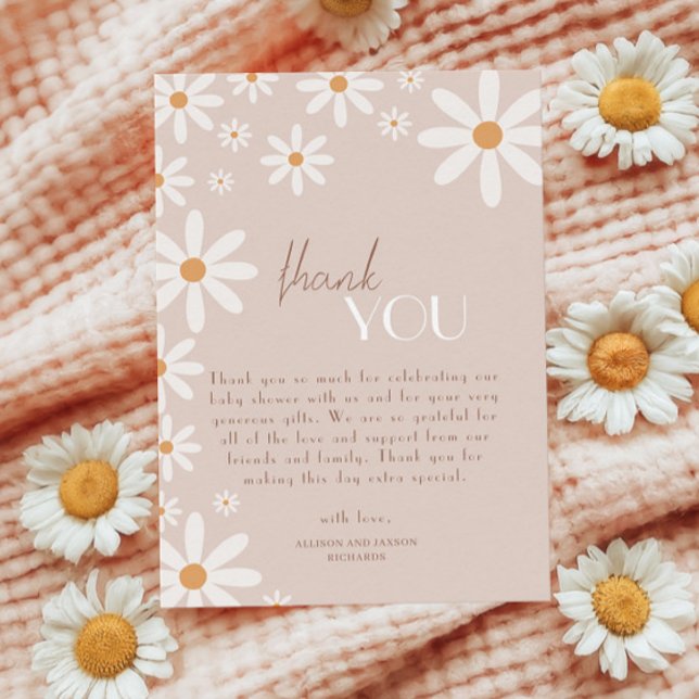 Bohemian Daisy Baby i Bloom Baby Shower Tack Kort (Skapare uppladdad)