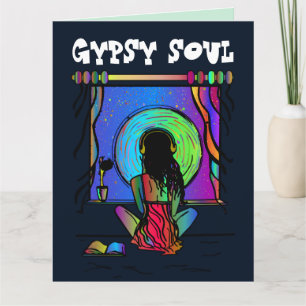 BOHEMIAN DAM GYPSY SOUL BIRTHDAY BIG CARD TACK KORT