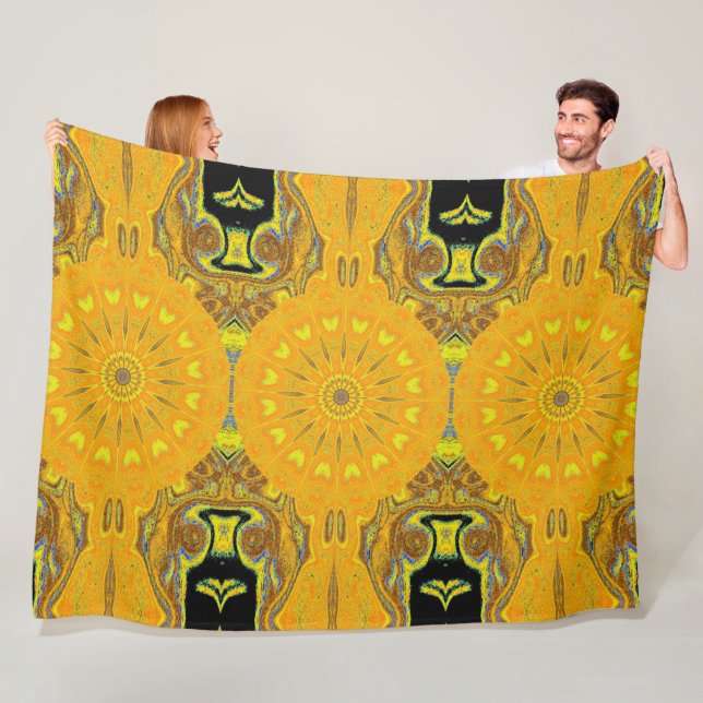 Bohemian Dandelion i den Mysiga Blommigten sommare Fleecefilt (På plats)