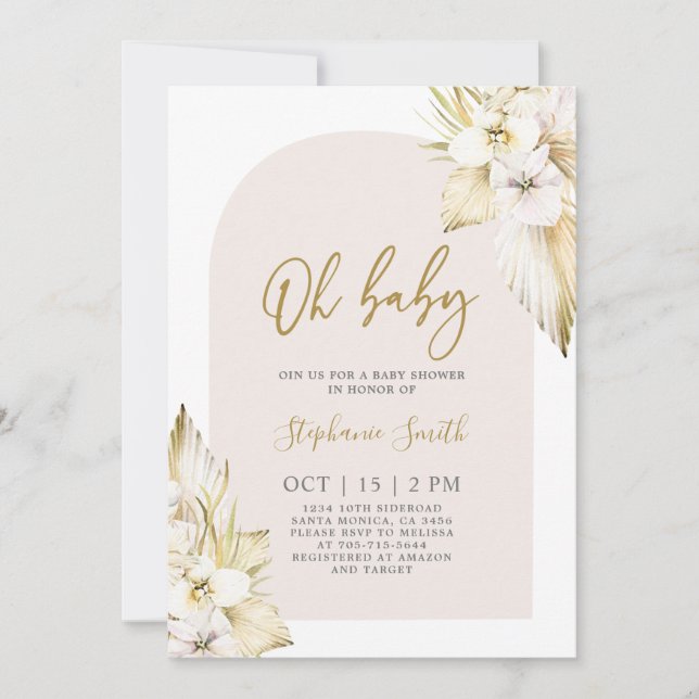 Bohemian Desert Baby Shower Girl-inbjudan Inbjudningar (Framsida)