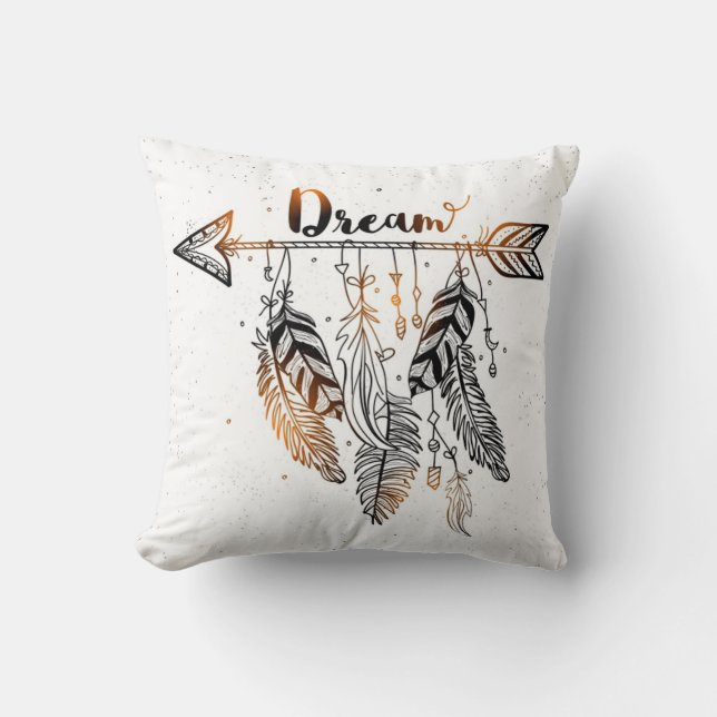 Bohemian Dream Feathers Kudde (Framsida)