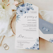 Bohemian Dusty Blue Blommigt Bröllop