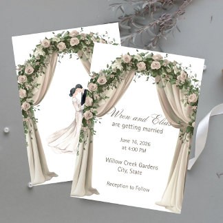 Bohemian Elegance Wedding Invitation Inbjudningar