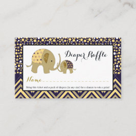 Bohemian Elephant Baby Shower Diaper Raffle Biljet Tilläggskort
