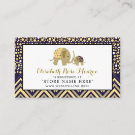 Bohemian Elephant och Chevron Baby Gift Registry Tilläggskort