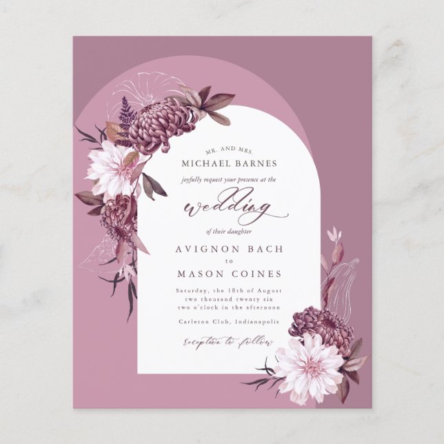 Bohemian English Lavender Fall Arch Budget Bröllop (Framsida)