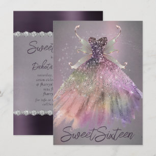 Bohemian Fairy Boll Gown Mute Ombre Vin Sheen Inbjudningar
