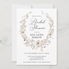 Bohemian Fall Blommigt Inbjudningskort för möhippa