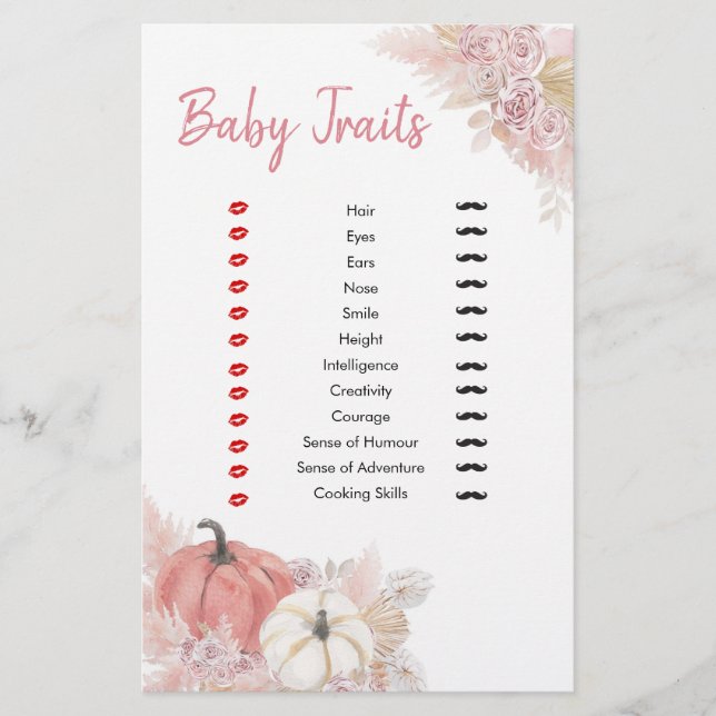 Bohemian Fall i Kärlek Pumpkin Baby Traits (Framsida)