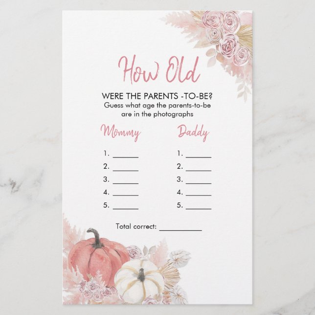 Bohemian Fall i Kärlek Pumpkin - hur gamla föräldr (Framsida)